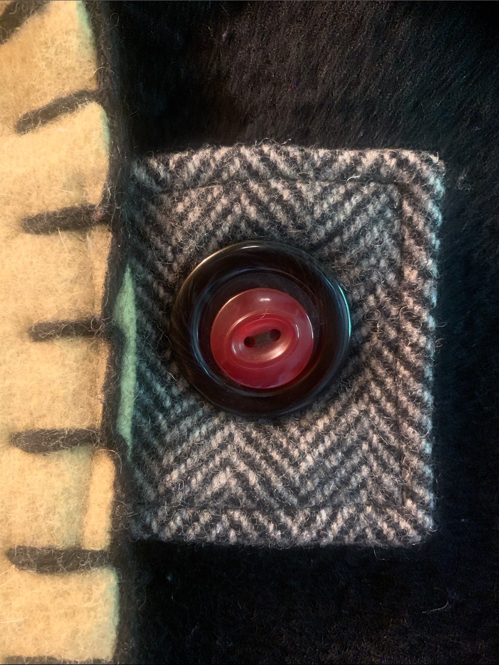 Baabaazuzu Wool Fuzzy Patchwork Jacket Size Medium - Picture 3 of 12